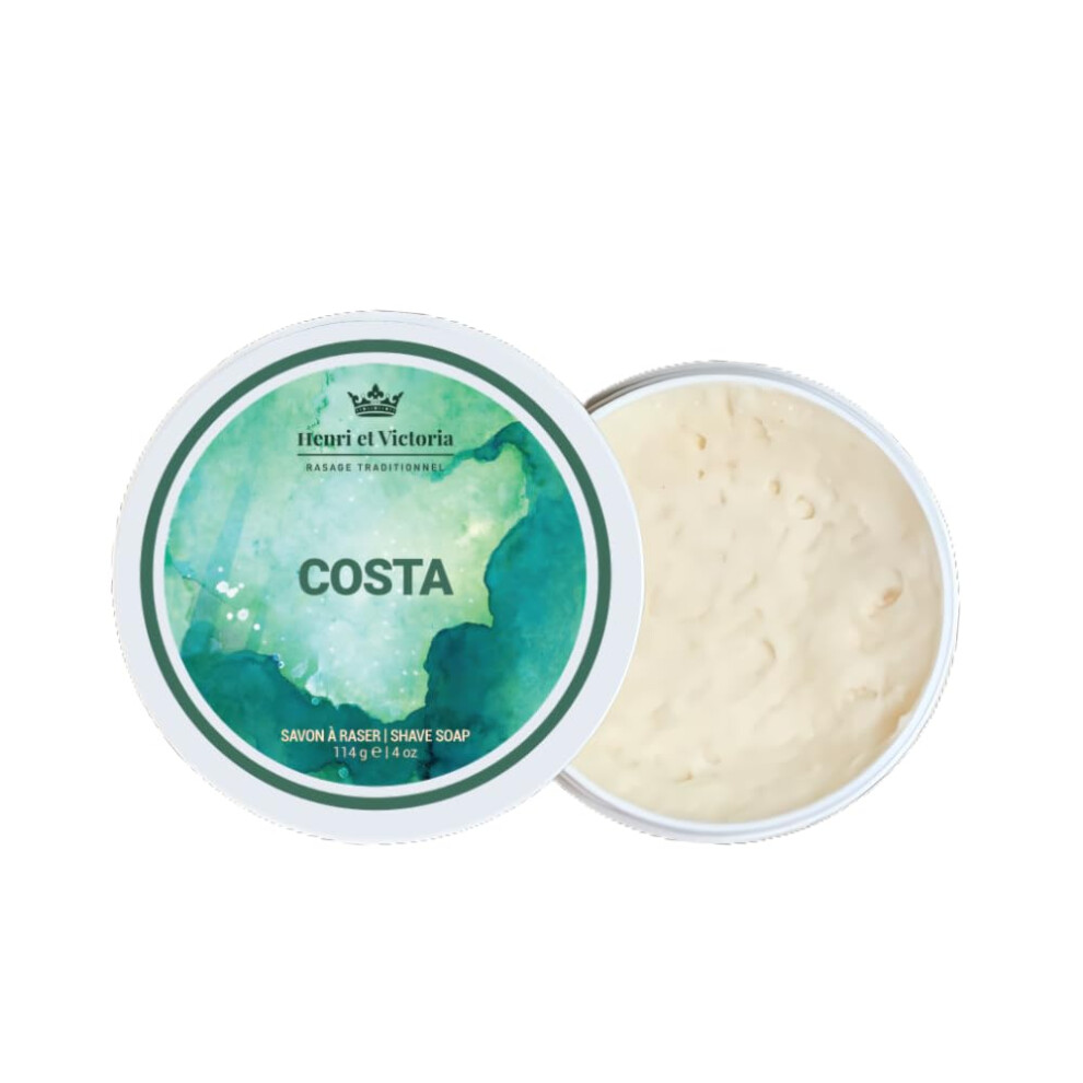 Henri Bendel, Dist. Traditional Shaving Soap For Men Costa Fragrance Smooth Shave Lathers Up Nicely Longlasting Scent Canadian Made By Skilled Artisan 114 G 4 Oz
