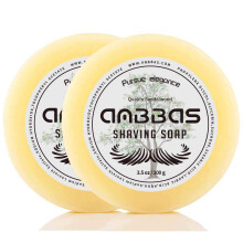 Anbbas Kwaliteit Sandelhout Scheerzeep Puck Navulling voor Mannen Kapper Traditioneel Nat Scheren Draaibank (2 stuks 7 oz)