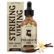 Striking Viking PreShave Oil for Men Face Shaving Oil with Vanilla Scent 33 Oz Smooth Glide Protection for Safety Razor