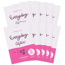 FACETORY K Beauty Gesichtsmaske Hautpflege  Verjngende Tuchmaske mit ACAI fr jeden Tag | Pflanzlich mit Acai-Aufguss (5er-Pack)