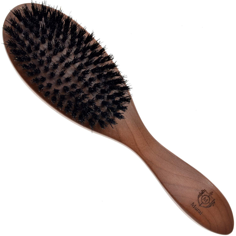 Giorgio Murai By Gm6f Oval Cherrywood Facial Brush Exfoliating Boar Bristle Brush For Beard Grooming And Hair Care