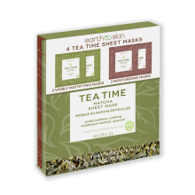 Earth To Skin Tea Time Matcha-bladmaskers: 2 matterende maskers en 2 vochtinbrengende maskers (in totaal 4 maskers)