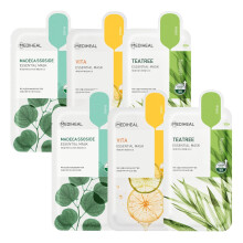 Mediheal feuchtigkeitsspendende Blattmaske New Essential HERO 6er-Pack zur Linderung von Hautunreinheiten (Kollagen, Teebaum, Plazenta, Madecassoside