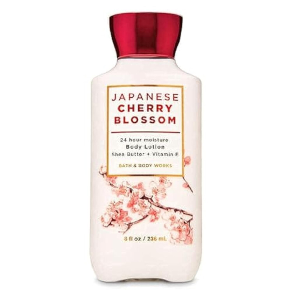 Bath & Body Works Bath And Body Japanese Cherry Blossom 24 Hour Moisture Super Smooth Body Lotion With Shea Butter Coconut Oil And Vitamin E 8 Fl Oz 236 Ml