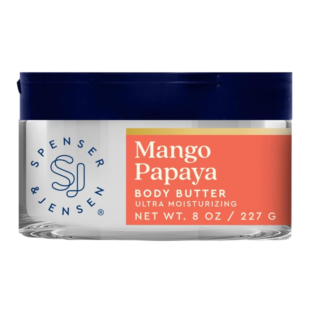 Spenser  Jensen Hydrating Mango  Papaya Body Butter  Gentle On All Skin Types  Moisturizing Body Lotion for Women  Men  Paraben Free  18 Oz Pack of 1
