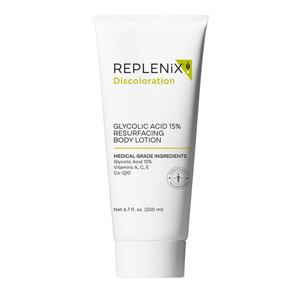 Replenix Cream Glycolic Acid 15% Resurfacing Body Lotion Medical-Grade Brightening & Hydrating Exfoliating For Skin Discoloration & Rough Texture (6.