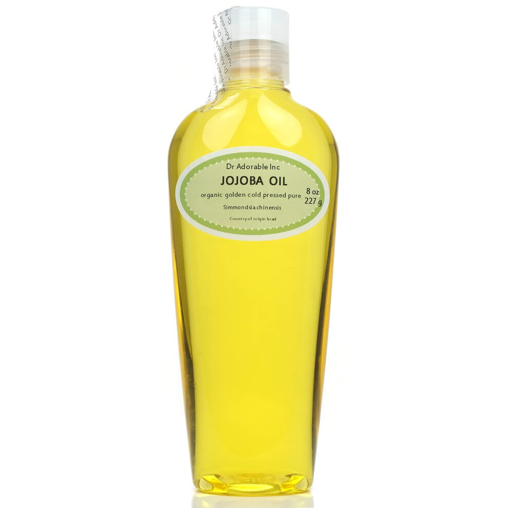 Dr Adorable Golden 8 Oz Jojoba Oil 100 Pure Natural Unrefined Organic Cold Pressed