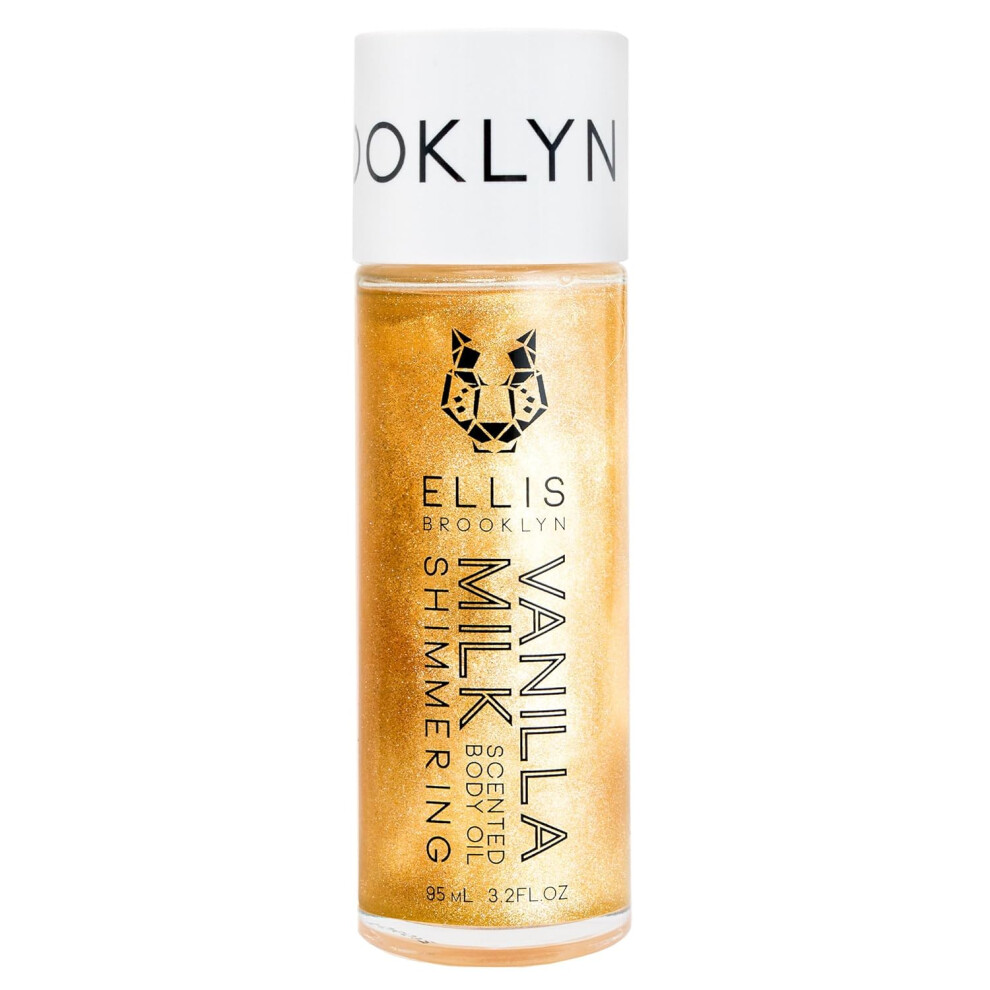 Ellis Brooklyn Vanilla Milk Shimmering Scented Body Oil Shimmer Body Oil Dry Oil For Body Moisturizing Body Oil Vanilla Body Oil Perfume Body Glow