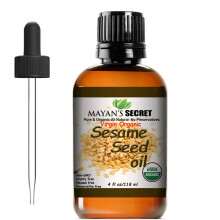 Mayan's Secret USDA-zertifiziertes natives Bio-Sesaml, unraffiniert, 100 % rein natrlich, fr Haut, Krper, Gesicht und Haarwachstum, groe 4-Unzen