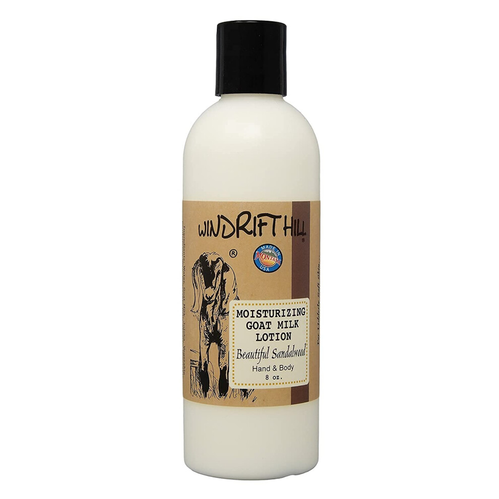 Saffron Hill Windrift Hill Beautiful Sandalwood Moisturizing Goat Milk Hand Body Lotion With Essential Oils 8 Ounce Bottle