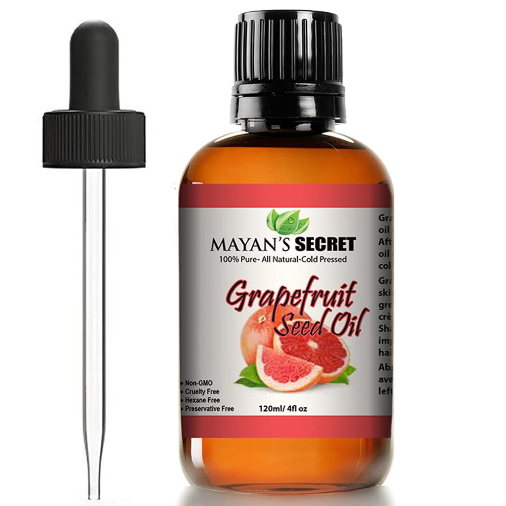 Mayan's Secret 100% Pur Pample De Pamplemousse Huile De Graine De Qualit Suprieure / Non Dilu / Raffin Froid Press / 4 Fl Oz Pot En Verre-image