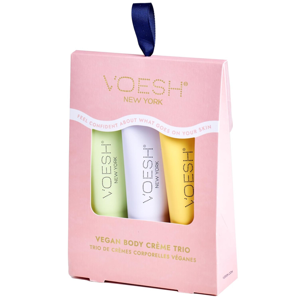 VOESH Vegan Body Creme Trio  Moisturizing Skincare Gift Set Avocado Oil Organic Virgin Olive Oil  Natural Extracts Green Tea Lavender Tangerine-image-OPC-PGJ72WX-NEW
