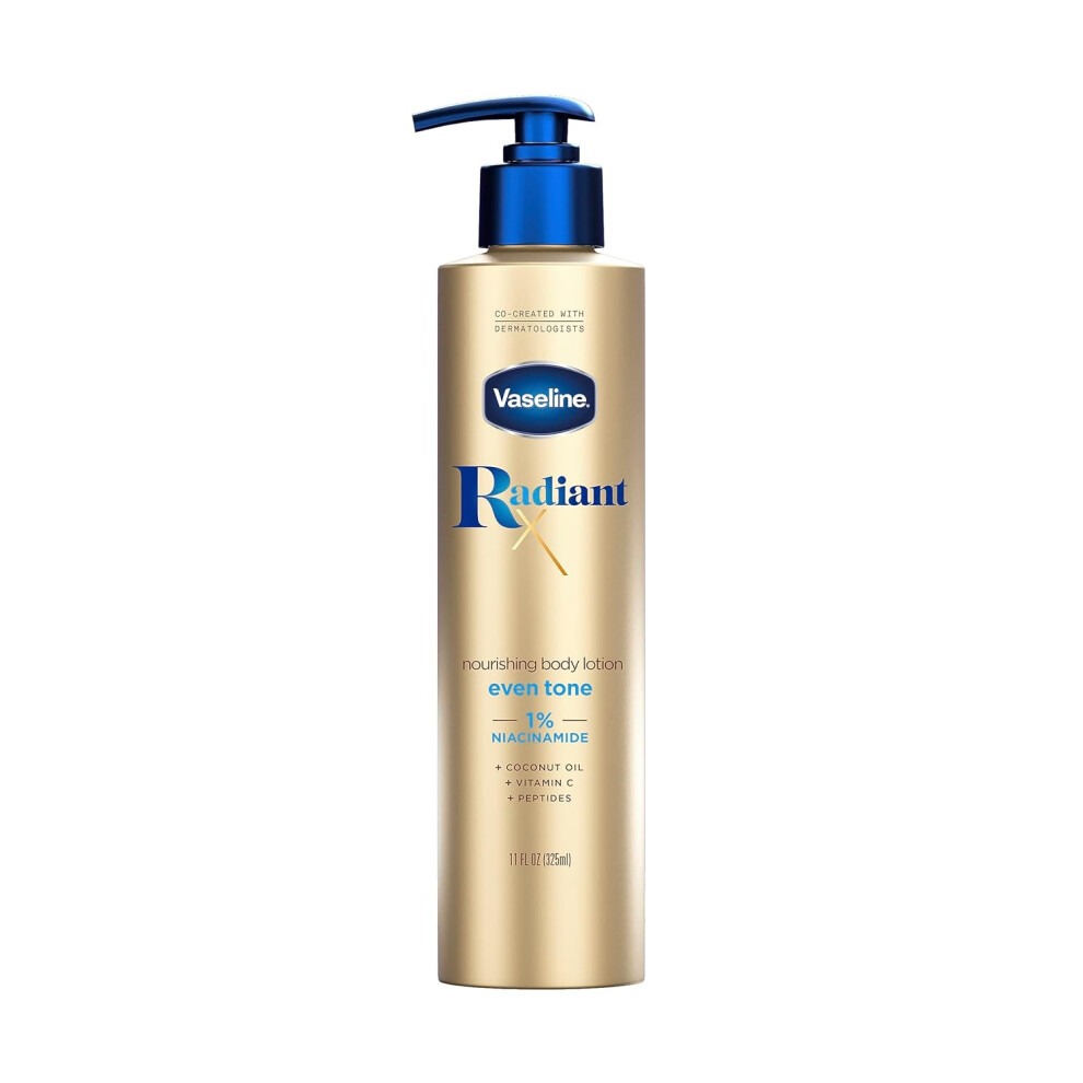 Vaseline Radiant X Even Tone Nourishing Body Lotion With 1 Niacinamide Coconut Oil Vitamin C  Peptides 11 oz