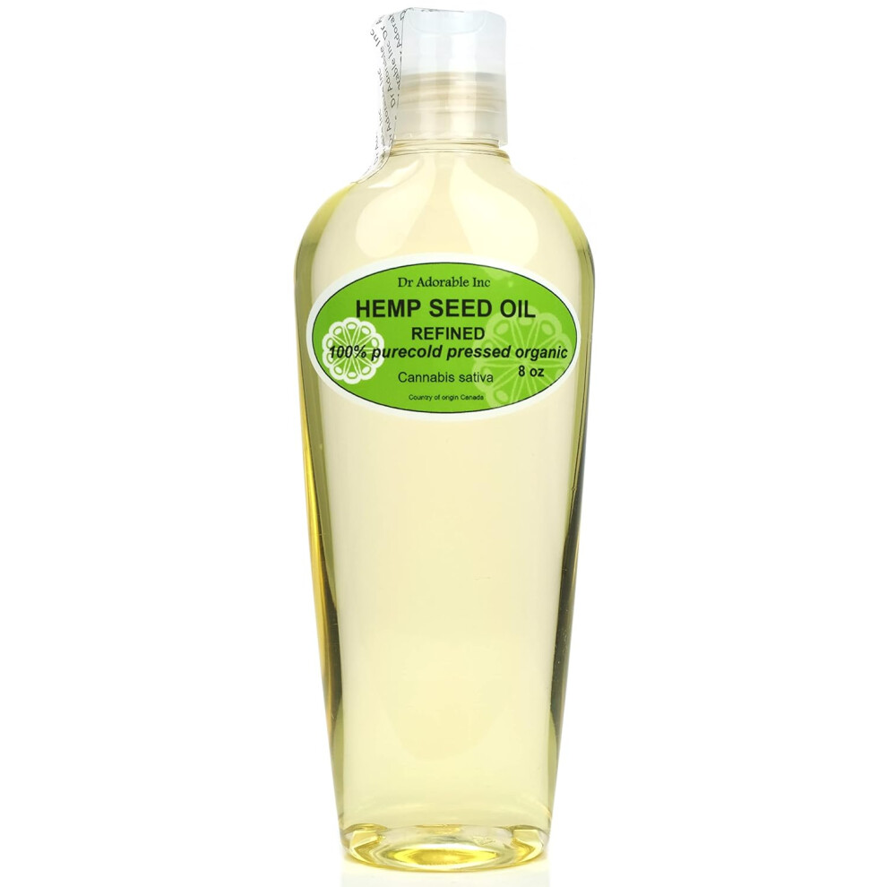 Dr Adorable 8 Oz Hemp Seed Oil Refined 100 Pure Natural Cold Pressed Organic