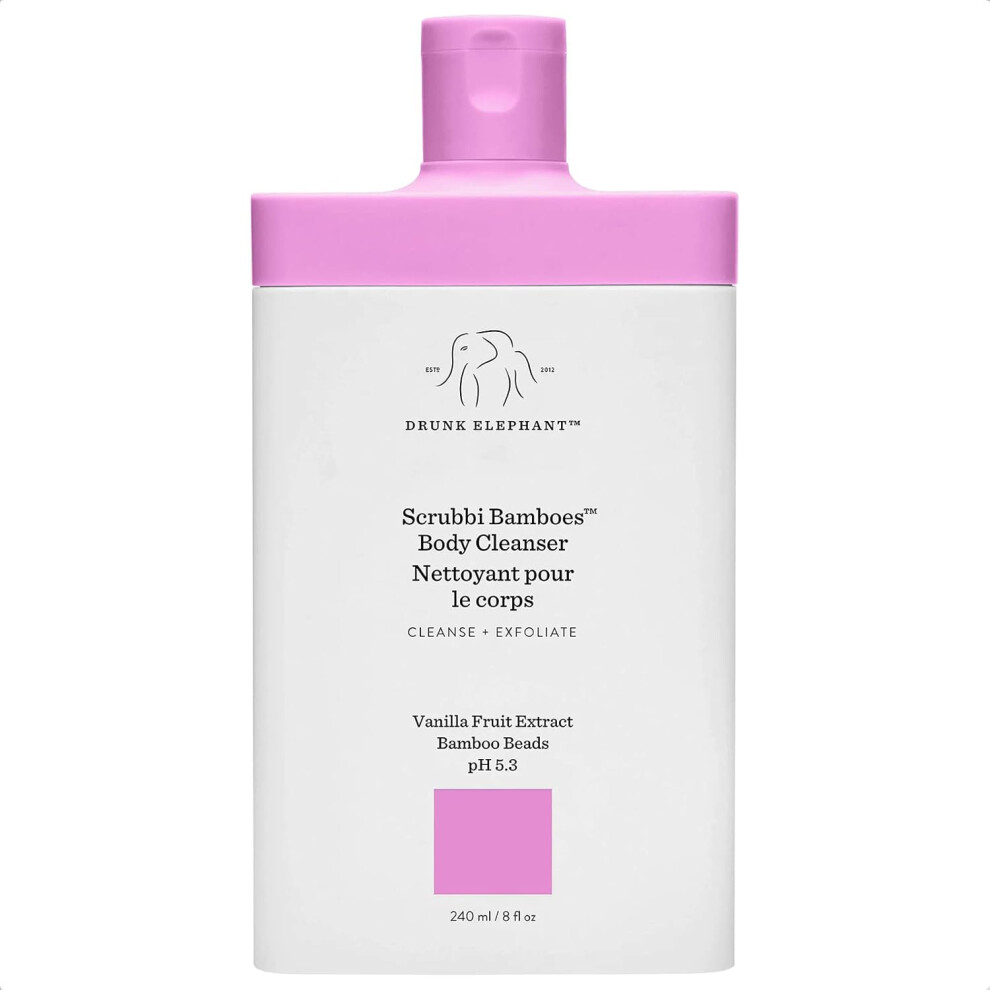 Drunk Elephant Scrubbi Bamboes Body Cleanser - 240 ml/8 fl oz - Sulfate-Free Body Scrub Wash - Clean Clinical Skincare - Cruelty-Free - Dermatolo-image-OPC-PGJ757T-NEW