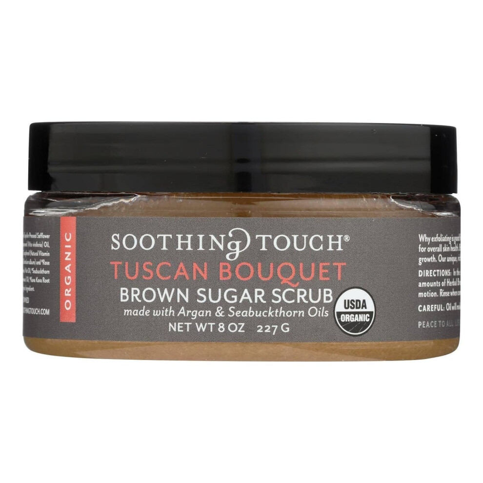 Soothing Touch Brown Organic Herbal Sugar Scrub Tuscan Bouquet 8 Oz