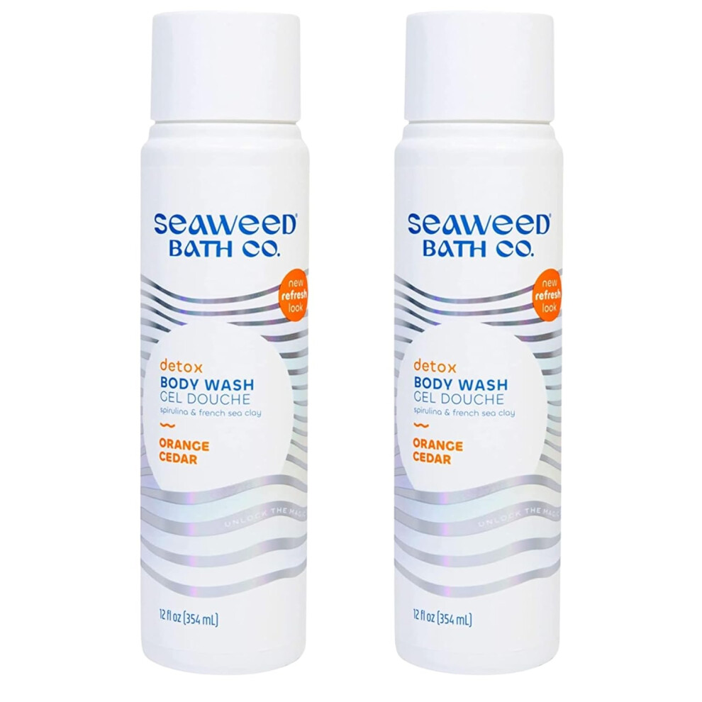 The Seaweed Bath Co. Seaweed Bath Co Detox Body Wash Orange Cedar Scent 12 Ounce Pack Of 2 Shower Gel For Men Women Vegan Paraben Free Sulfate Free Cruelty Free