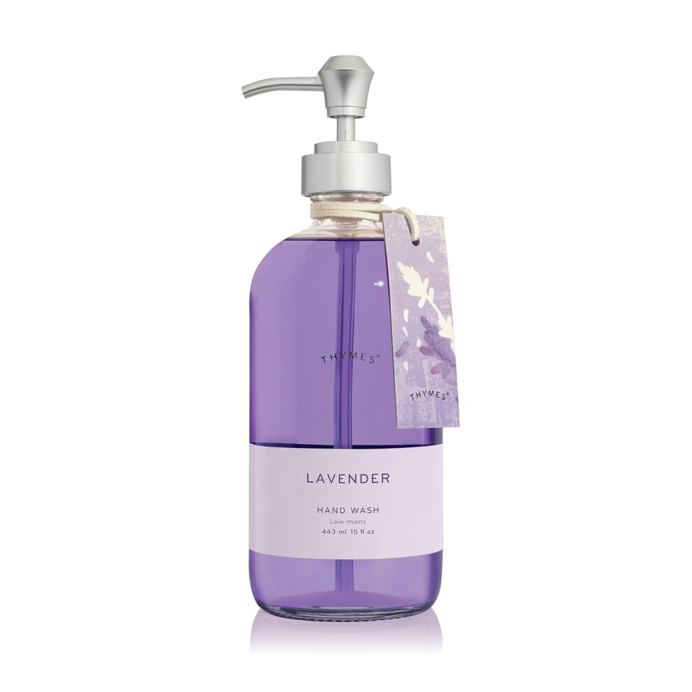 Thymes Lavande Lavage Main Avec Pompe - Savon Main Liquide Hydratant Avec Parfum De Lavande Apaisant (15 Fl Oz)-image