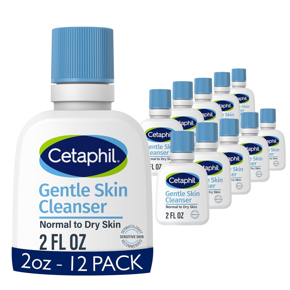 Cetaphil Face Wash Hydrating Gentle Skin Cleanser for Dry to Normal Sensitive Skin NEW 2 oz 12 Pack Fragrance Free Soap Free and NonFoaming