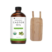 Kate Blanc Cosmetics Pack de Aceite de Ricino. Paquetes para Desintoxicación del Hígado. Ajustable y Reutilizable (Botella de 16oz)