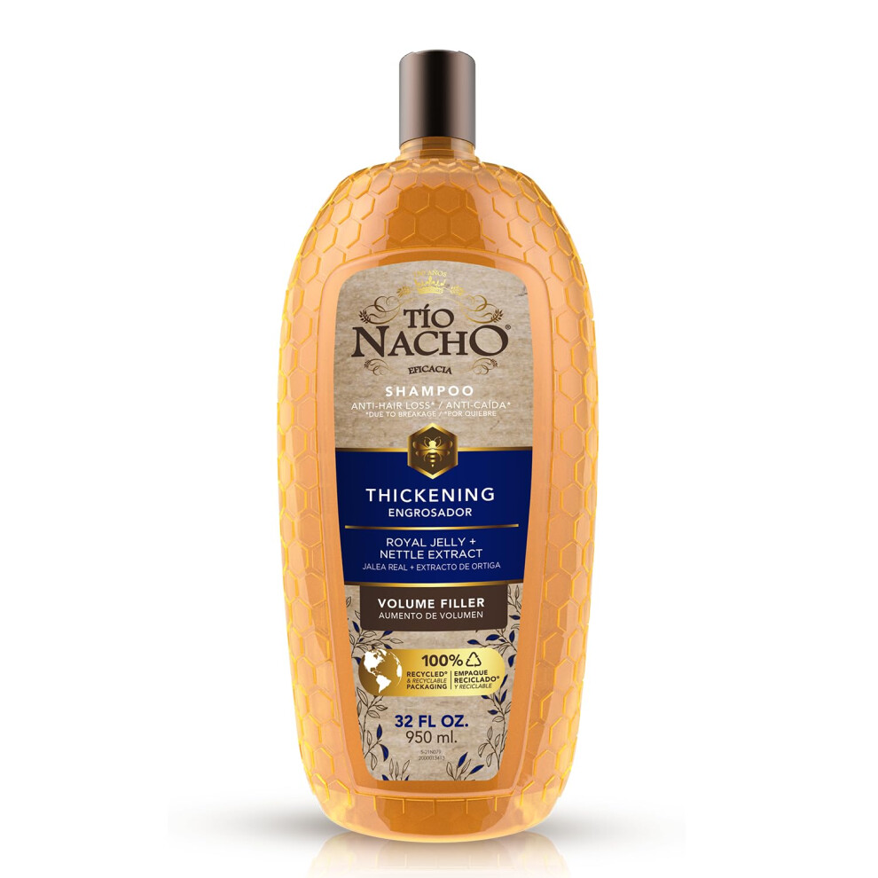 Tio Nacho Thickening Shampoo Volumizing Anti Hair Loss Anti Breakage With Royal Jelly Nettle Ginseng Paraben Cruelty Free 32 Fl Oz
