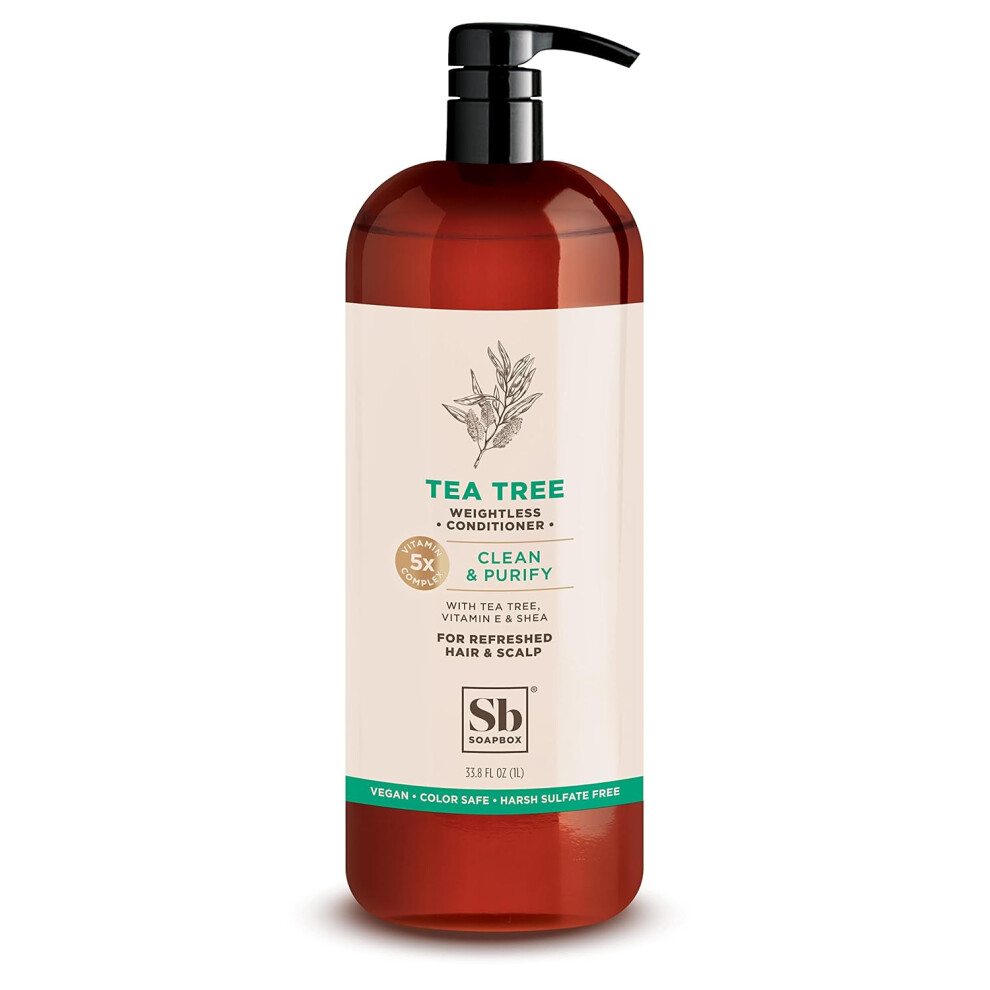 Soapbox Tea Tree Conditioner Sulfate Free Paraben Free Silicone Free Color Safe And Vegan Hair Conditioner 338 Ounces