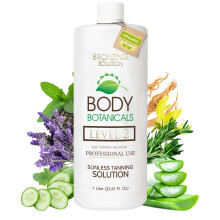 Body Botanicals Profesjonalny roztwr do opalania bez slonca Organiczne olejki eteryczne Formula aerografu 33,8 Fl Oz. (Poziom 2 (10% DHA))