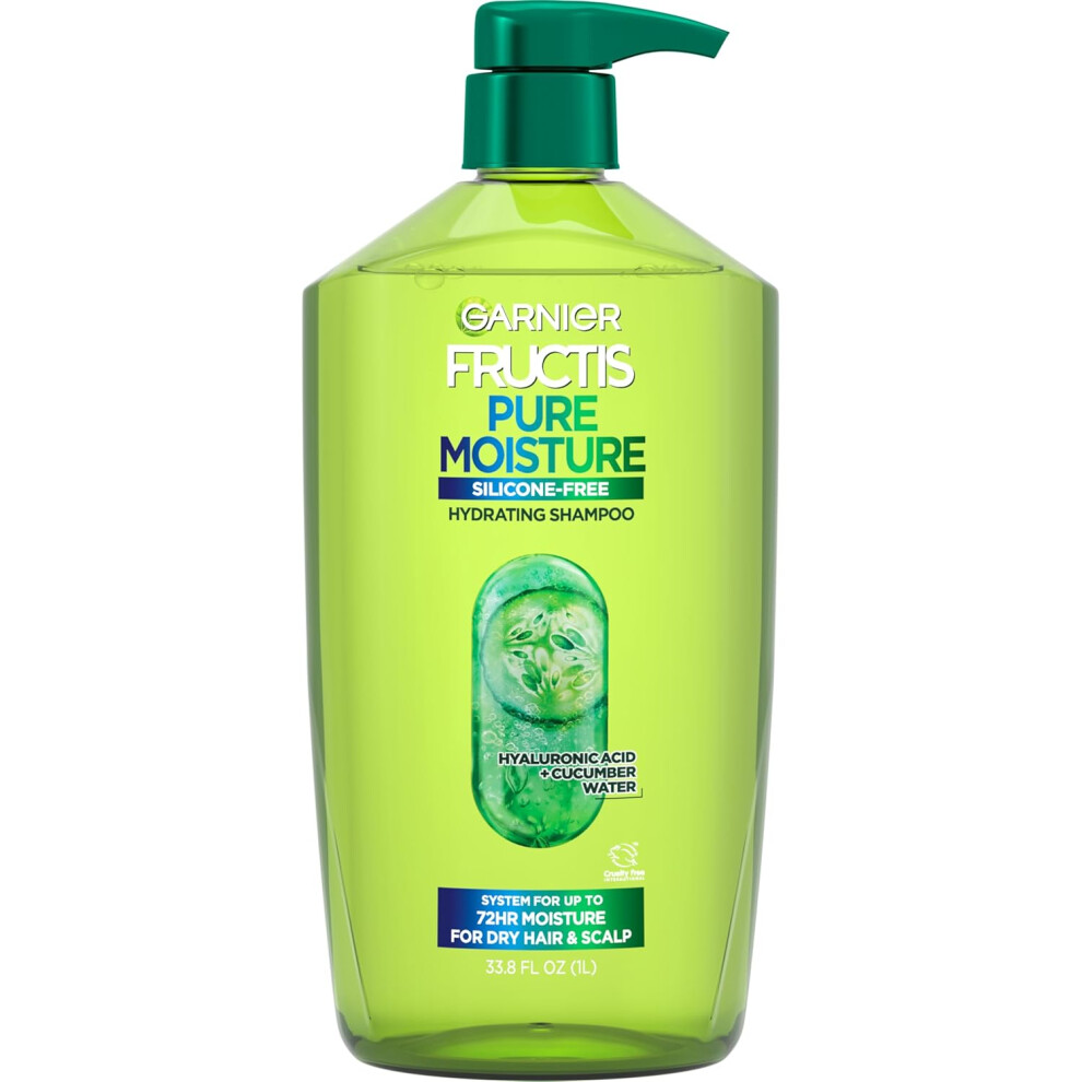 Garnier Fructis Pure Moisture Hydrating Shampoo For Dry Hair And Scalp 338 Fl Oz 1 Count Packaging May Vary