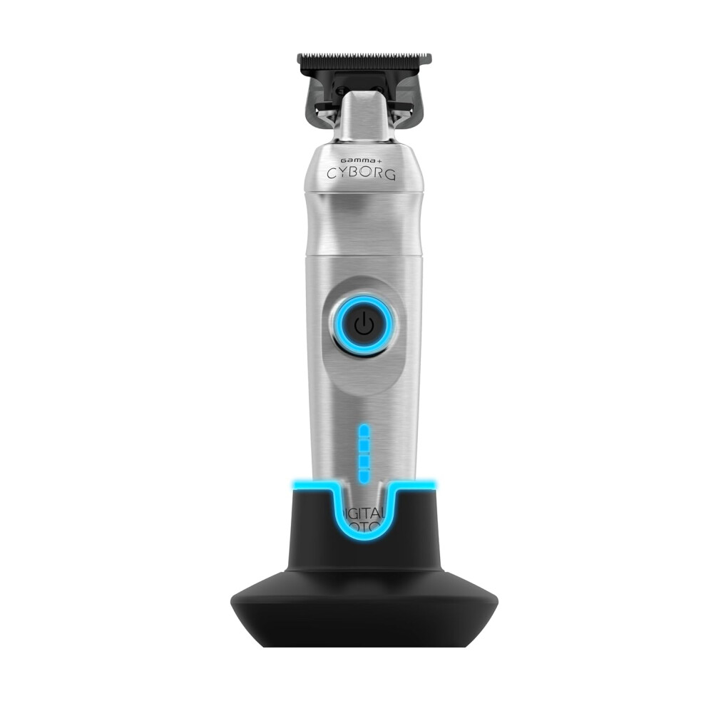 Photos - Hair Clipper Gamma Plus GAMMA Cyborg Professional Metal Cordless Ergonomic Trimmer with Digital Brushless Motor