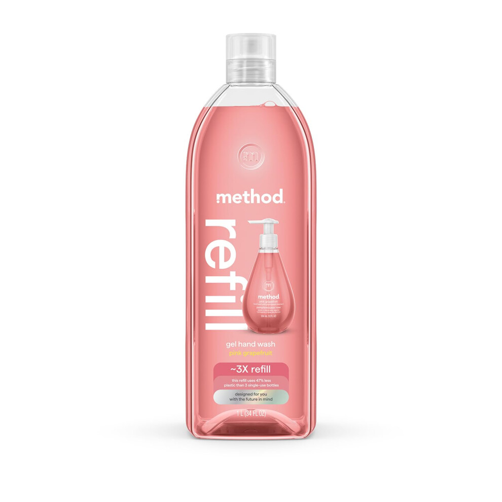 Method Gel Hand Soap Refill Pink Grapefruit 34 Ounce 1 pack Packaging May Vary