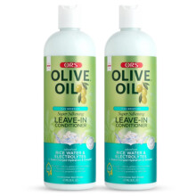 ORS Olive Oil Max Moisture Leave-In Conditioner mit Reiswasser und Elektrolyten fr eine aufgeladene Haarfeuchtigkeit, 16,0 Unzen (2er-Pack)