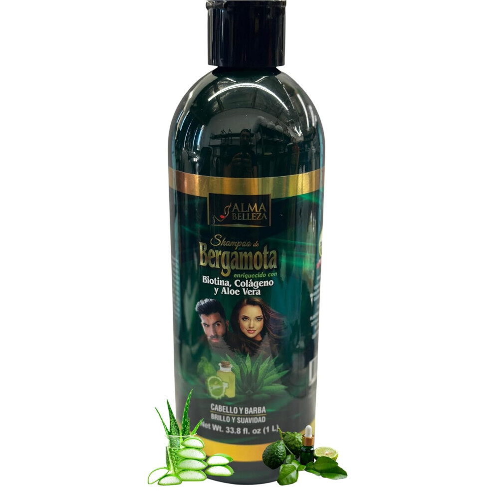 Alma Belleza Shampoo De Bergamota Biotina Colageno Aloe Vera Net Wt 338 Fl Oz