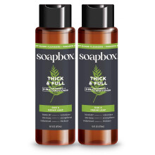 Soapbox Men's Thick and Full 2 in 1 Shampoo and Conditioner Men Natural Mens Shampoo and Conditioner Oak & Cedar Leaf 16oz
