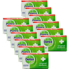 Dettol AntiBacterial Hand and Body Bar Soap Original 110 Gr 388 Oz Pack of 12