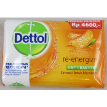 Dettol AntiBacterial Bar Soap ReEnergize 110 Gr 39 Oz Pack of 12