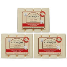 A LA MAISON Sapone Bar Latte di Capra - Per Mani e Corpo, Triplo Milled, Oli Essenziali, Vegetale, Vegan