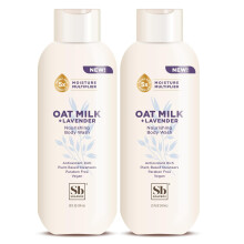 Soapbox Body Wash Oatmilk & Lavender Liquid Body Body Bashing Idratizzante con pacchetto duo vegano di burro di ksea di 2 bottiglie di sapone 20 once