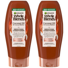 Garnier Whole Blends Coconut Oil & Cocoa Butter Smoothing Conditioner for Frizzy Hair 22 Fl Oz 2 Count (Packaging May Vary)