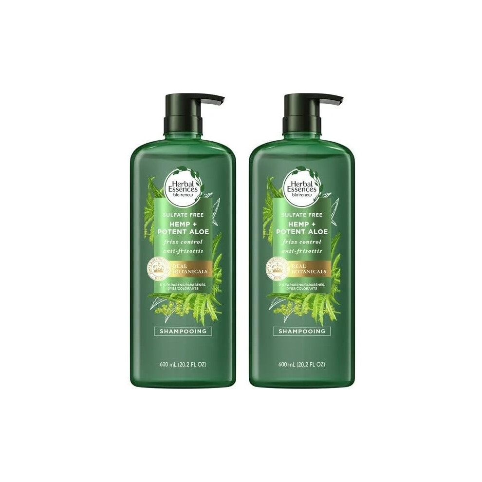 Herbal Essences Bio Renew Hemp  Potent Aloe Sulfate Free Shampoo Frizz Control 202 fl oz Pack of 2