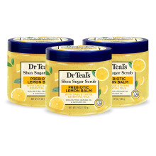 Dr Teals Shea Sugar Scrub Prebiotic Lemon Balm 19 oz Pack of 3
