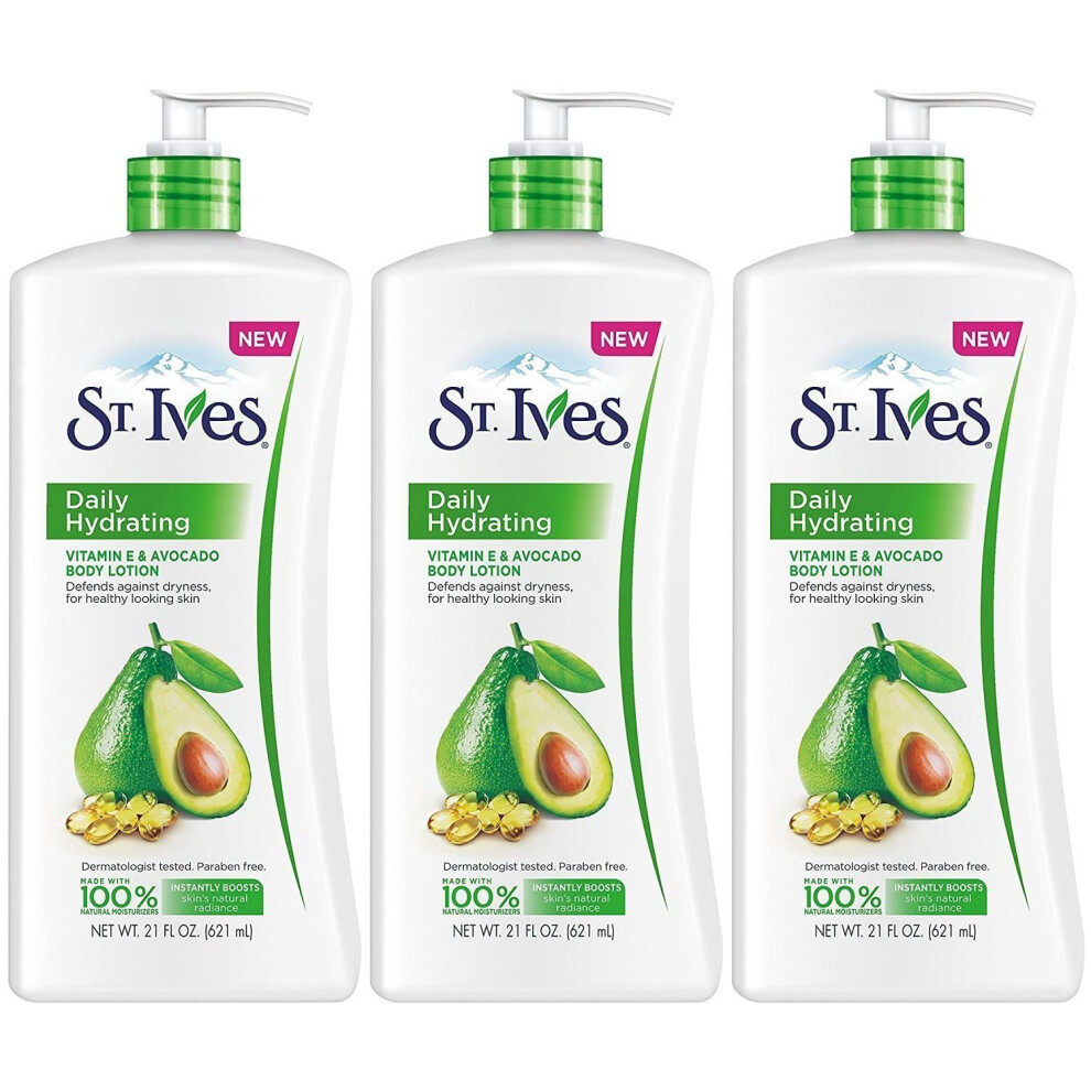 St Ives Daily Hydrating Vitamin E  Avocado Body Lotion 21 Ounce Pack of 3