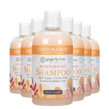 Ginger Lily Farms Botanicals Kosteuttava shampoo kaikille hiustyypeille Coco Mango 100 % vegaaninen ja julmuusvapaa kookosmangotuoksu 12 fl oz (6 kpl