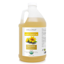 velona Certyfikat USDA Organiczny olej slonecznikowy  1 galon / 128 Fl Oz | 100% czysty i naturalny olej nosnikowy | Wytlok rafinowany o wysokie