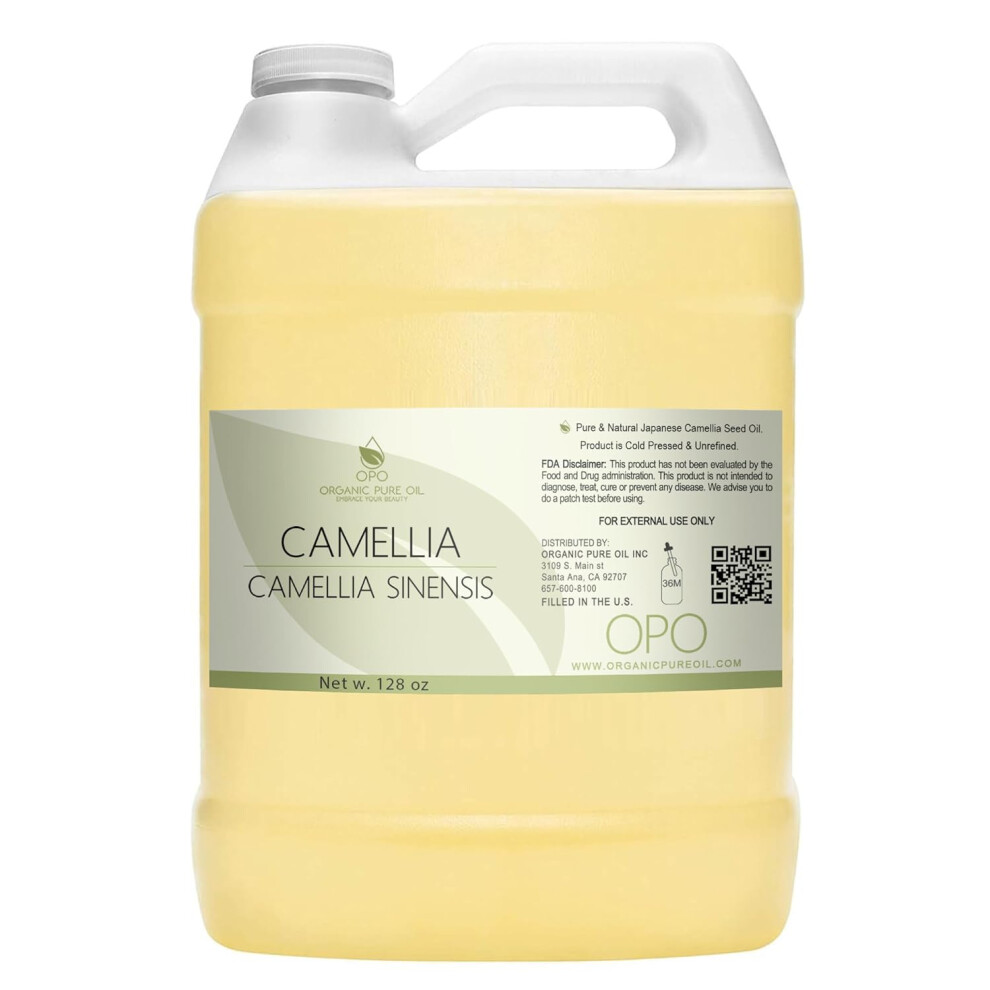 Opo Japanese Camellia Seed Oil Pure Cold Pressed Unrefined Extra Virgin 128 Oz1 Gallon Skin Body Hair Care Perfect For Face Nails