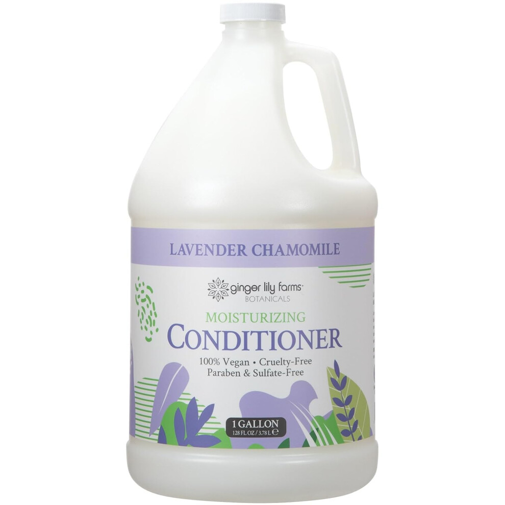 Ginger Lily Farms Lavender Botanicals Moisturizing Conditioner For Dry Hair 100 Vegan Crueltyfree Chamomile Scent 1 Gallon Refill 128 Fl Oz