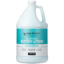 Ginger Lily Farms Club & Fitness Lescing Butter Lotion per pelle secca al 100% vegana e cruelt Ocean Breeze Breeze Scent 1 Gallon (128 FL Oz) Riempi