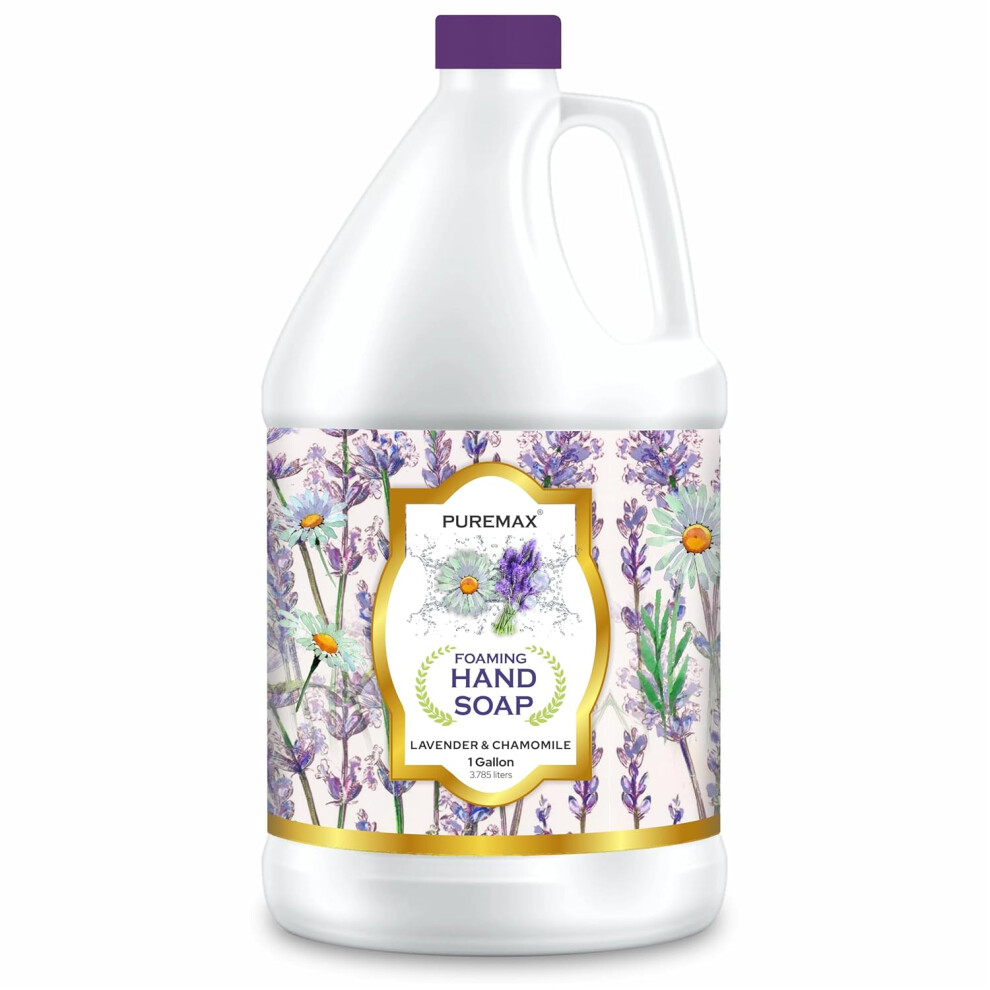 Puremax Foaming Hand Soap Refills With Essential Oils Lavender Chamomile Gentle Moisturizing Triclosanfree Made In Usa 128 Fl Oz 1 Gallon
