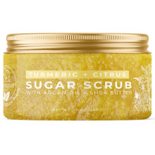 Natuurlijke exfolirende suikerscrub met kurkuma en citrus van olifanten met arganolie en sheaboter 10 oz (283 g)