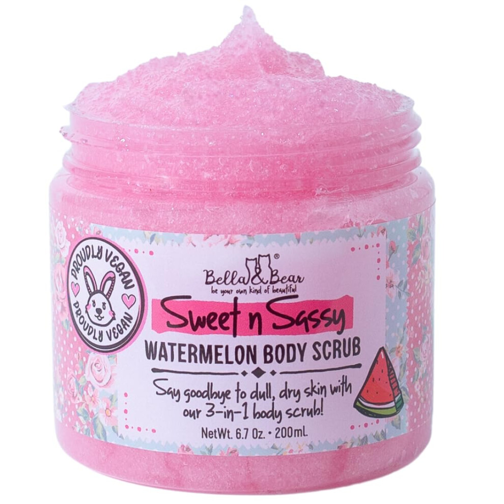 Bella & Bear Sweet N Sassy Wassermelonen-K Rperpeeling 3-In-1 6,7 Oz Peeling Reinigung Feuchtigkeitsspendend-image