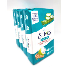 St. Ives'in Scrub Bar-saippua kookosvedellä, aloe ja pähkinä (4 pakkausta)